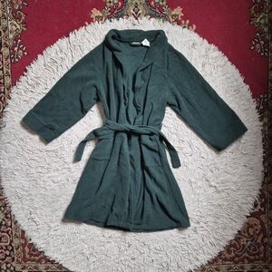 Kids Bathrobe LL Bean Bath Robe Forest Green Size Medium M 10-12 Cozy Lounge ✨️